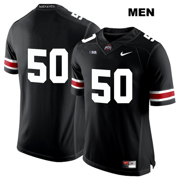 Ohio State Buckeyes Men's Nathan Brock #50 White Number Black Authentic Nike No Name College NCAA Stitched Football Jersey EM19J68JE